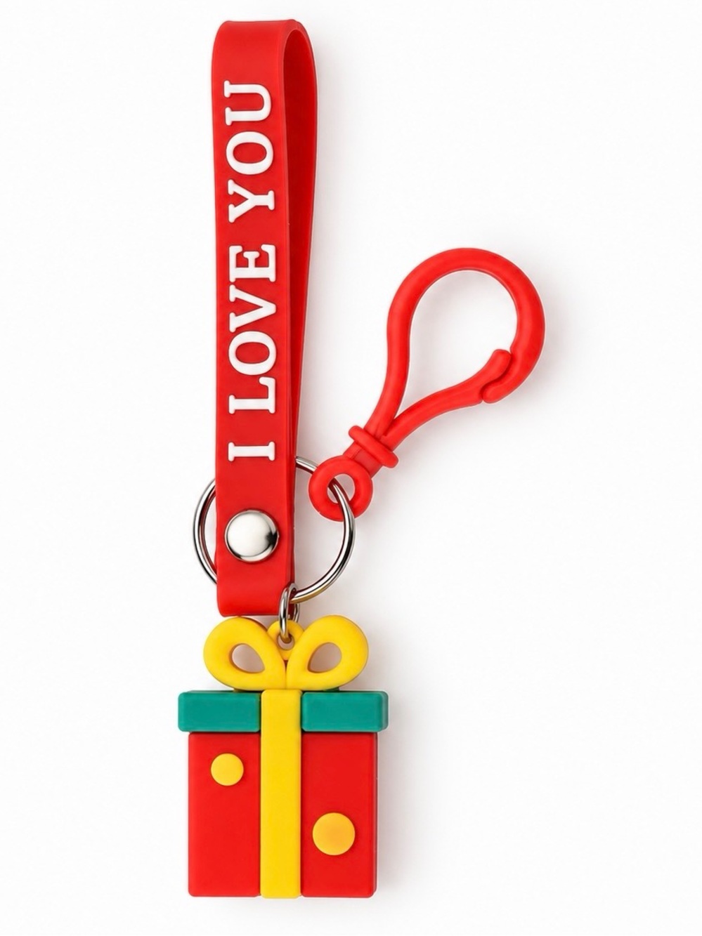 Decorated Christmas Gift Present Rubber Bow Coquette Girl 6" Keychain Bag Charm